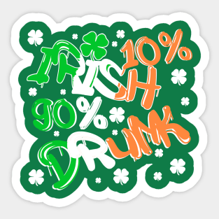 Saint Patricks Day Funny Irish Drinking Quote Lucky Clover Sticker